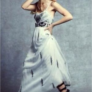 Free People Artemis Embellished Embroidered Goddess Maxi Dress 0